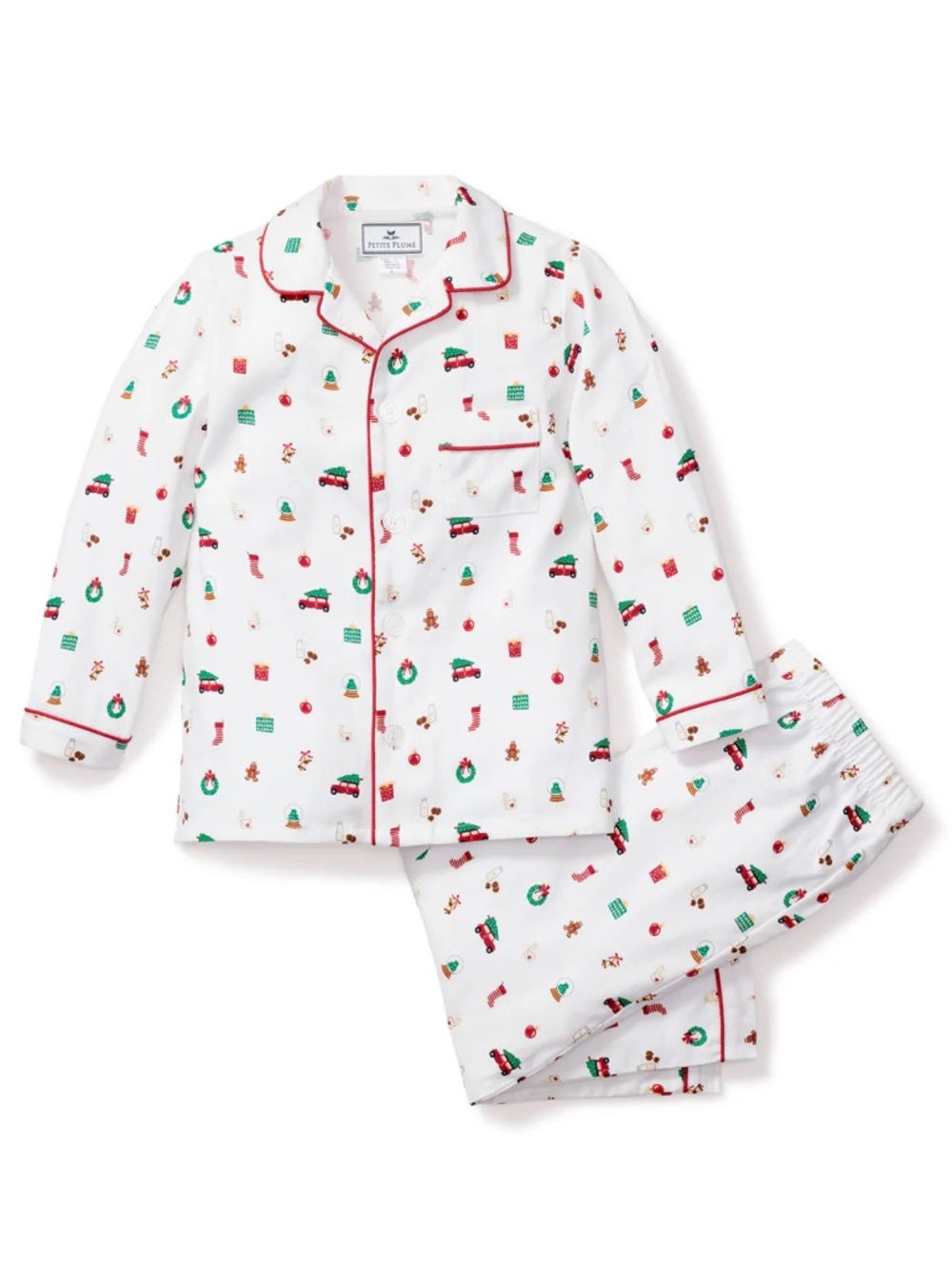 Petite Plume Big Kid's Winter Nostalgia Holiday Twill Pajama Set—14